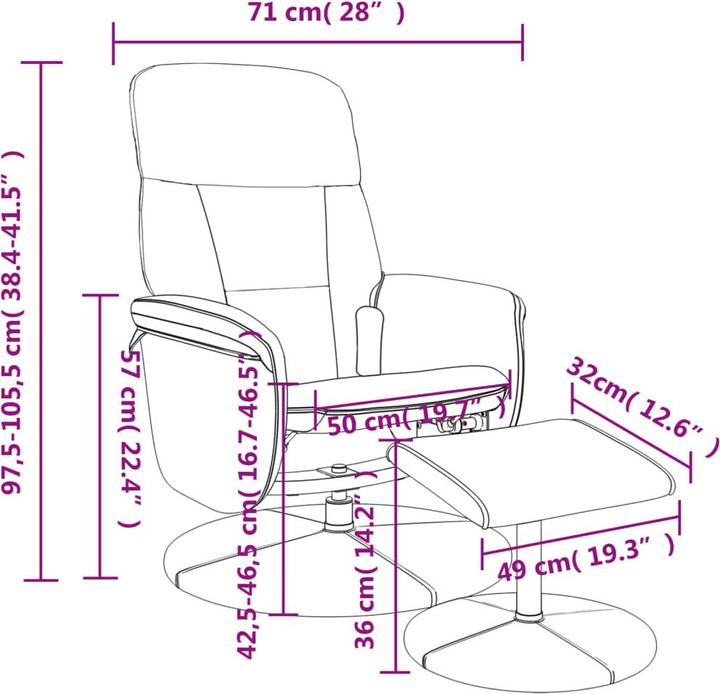 Actual product image VidaXL Massage chair with footstool dark grey velvet,colour