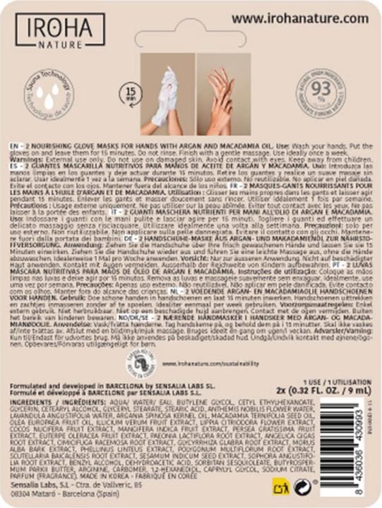 Produktbild Iroha Nature Nature - Hand Mask Gloves Nourishing (18 ml)