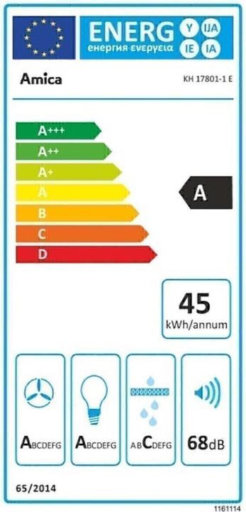Energielabel Amica KH 17801-1 E T-Line (Wandkap)