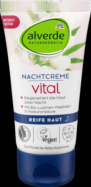 Actual product image dm alverde Night Cream Vital Organic Lupine Peptides (Night cream)
