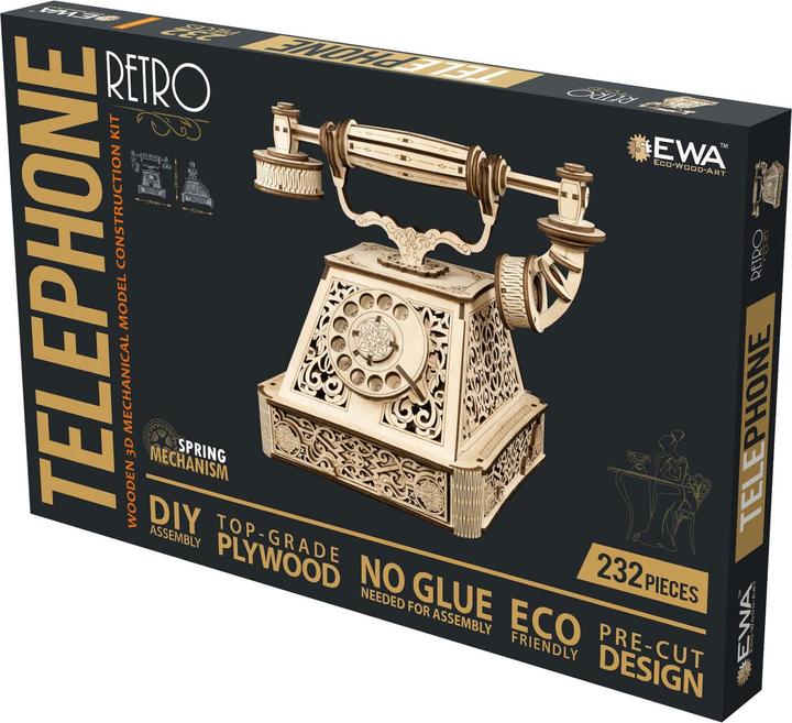 Image du produit Eco Wood Art Kit de maquette 3D en bois - Teélephone rétro