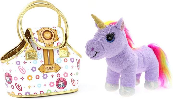 Actual product image Komelon CUTEKINS plush unicorn with carry case, 51087