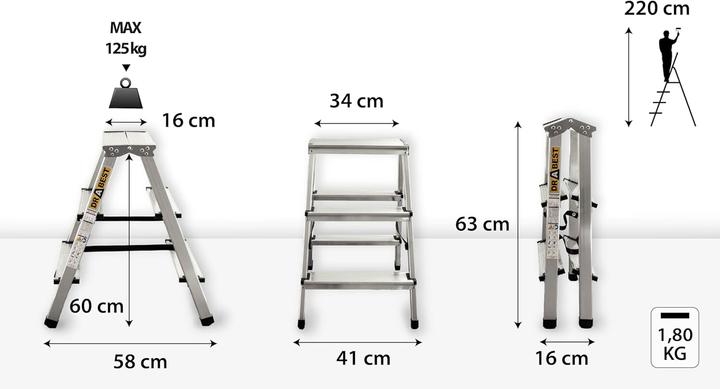 Image du produit Drabest Trittleiter (Escabeau, 58 cm)