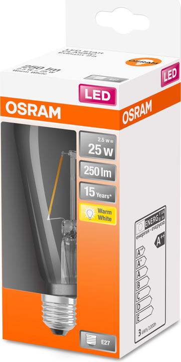 Actual product image Osram LEDISON25 2,5W/827 230V FIL E2710X1OSRAM (E27, 2.50 W, 250 lm, 1 x, F)