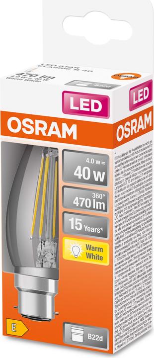 Produktbild Osram Led Retrofit Classic B (B22d, 4 W, 470 lm, 6 x, E)
