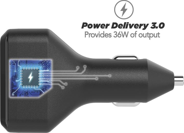 Productafbeelding Scosche Dubbele USB-C autolader zwart