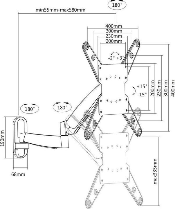 Actual product image Xantron Ergoline-422 (Wall, 47", 20 kg)