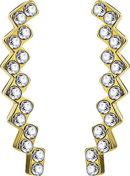 Immagine prodotto Star Piercing Orecchino Ear Climber placcato oro con quadratini e cristallo (Ottone)