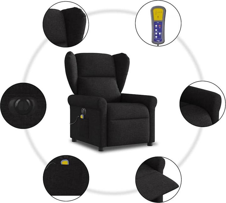 Actual product image VidaXL Massage chair electric black fabric