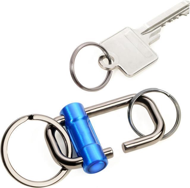 Actual product image Troika 2-WAY KEY Porte-clés avec 3 anneaux et fermeture coulissante, bleu/noir chromé