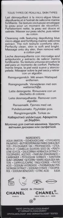 Nährwerte und Zutaten Chanel Le Lait Cleansing Milk 150 ml (Reinigungsmilch, 150 ml)