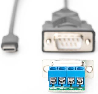 Actual product image Assmann Digitus USB-C™ Serial Adapter, USB-C™ - RS485, Black, 1 m, DB-9, Male, Male, Straight (1 m)