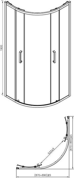 Masterjero SHOWER ENCLOSURE B-251B BLACK 90X90 NOTR