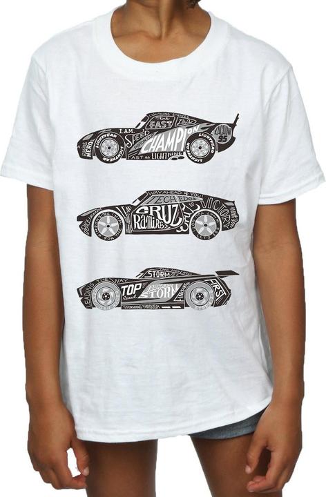 Immagine prodotto Disney Cars Text Racers Maglietta Ragazze (140, 146)