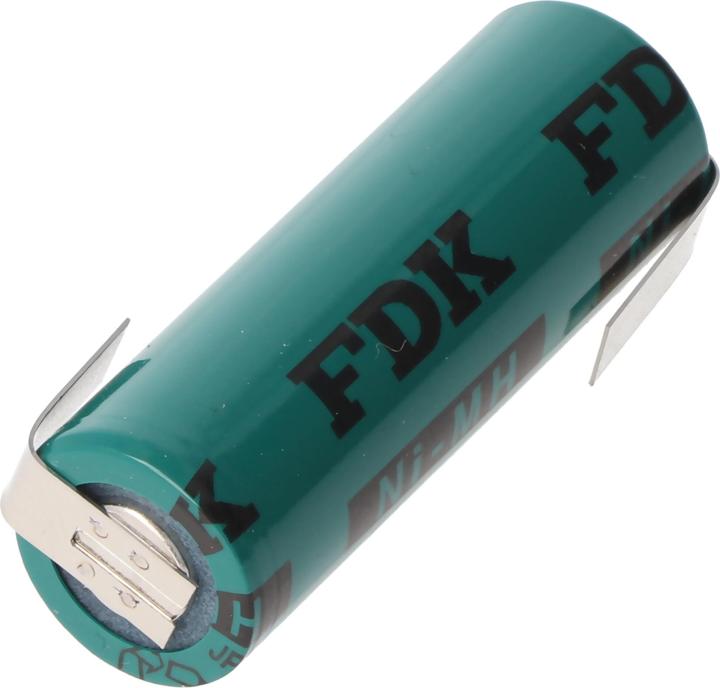 Actual product image FDK Rechargeable battery 4/5AA solder tabs Z-shape, industrial design Flattop (1 pcs., 1100 mAh, Chargers without battery)
