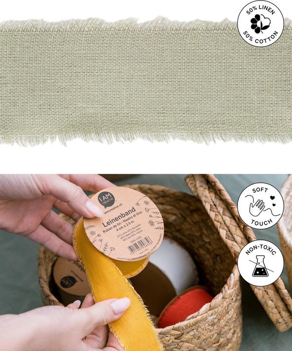 Produktbild I Am Creative Leinenband, vielseitiges Geschenkband (Geschenkband, 1 x)