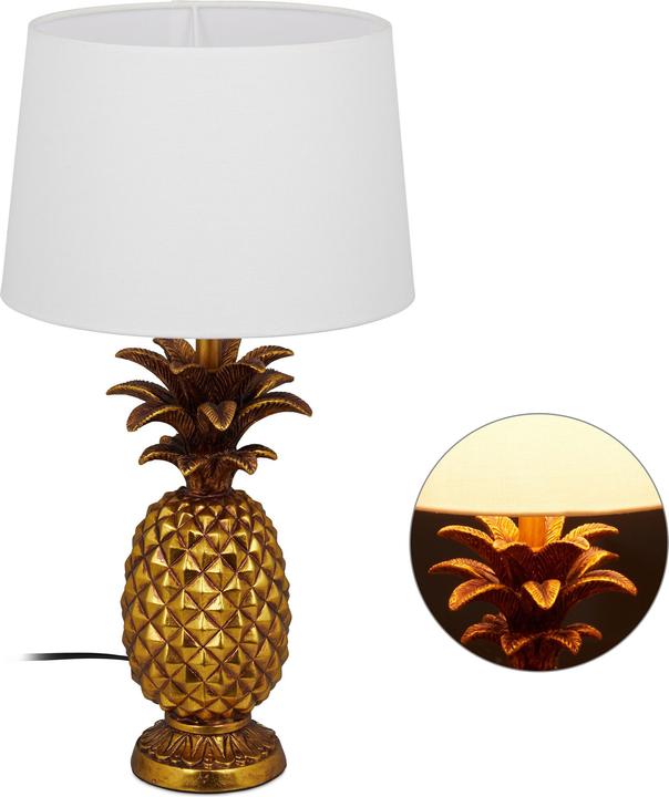 Image du produit Relaxdays Lampe de table ananas, avec abat-jour (E27)