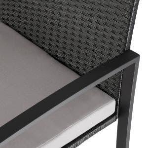 Immagine prodotto tectake Salottino in rattan Granada con tavolino per 2 persone nero