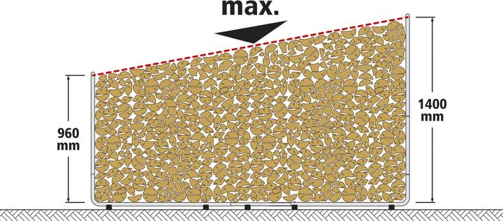 Image du produit wolfcraft wolfcraft 1 Stapelhilfe Modular XXL für Brennholz (3 x 39.5 x 115 cm)