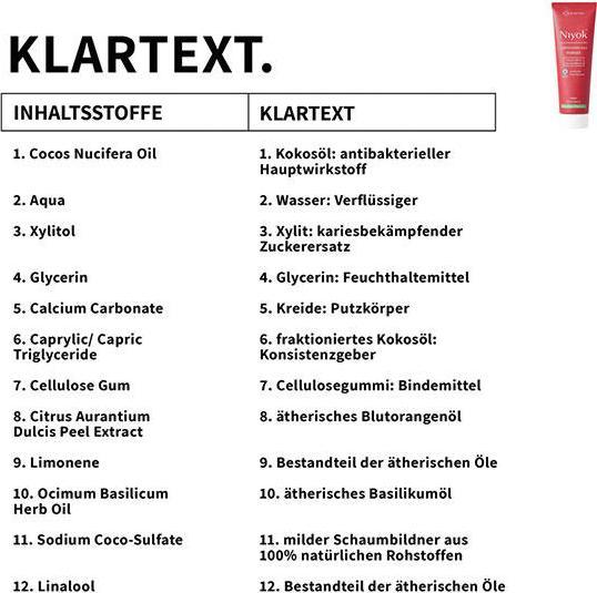 Produktbild Niyok Zahncreme Kokosöl Blutorange & Basilikum 75 ml (75 ml)
