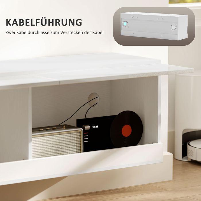 Produktbild Swisshandel24 TV-Hängeschrank mit LED-Beleuchtung, TV-Schrank 120 x 35 x 40,5 cm Hochglanzweiss