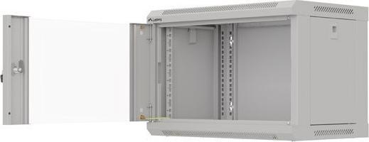 Actual product image Lanberg Rack-Schrank 19 6HE 540x350 grau mit Glastür (Flat Pack) (10.86 RU, 19 inch rack)