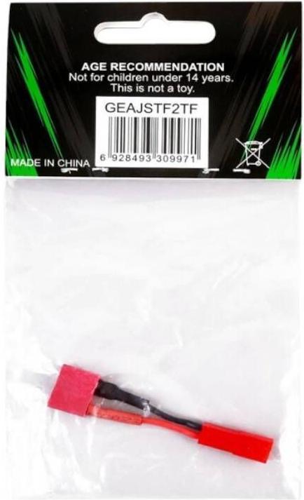 Actual product image Gens Ace JST-SYP-2P female to Deans?T?female adapter, AWG20 30mm