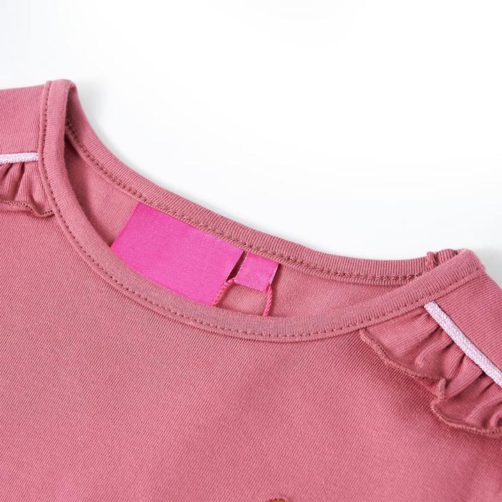 Image du produit VidaXL T-shirt manches longues enfant rose framboise 92,Matière : 95% coton (92)