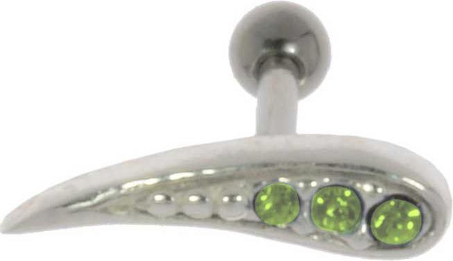 Actual product image Bijouteria Ear piercing (Surgical steel 316L, Crystal, Brass with silver plating)