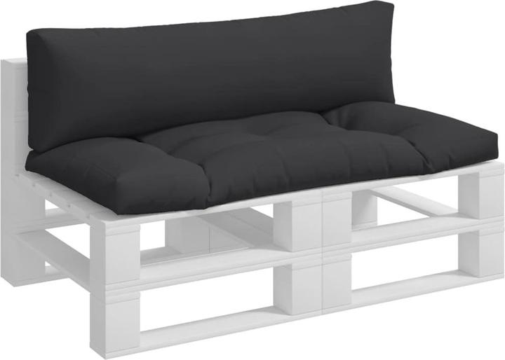 Produktbild VidaXL Palettenkissen Palettensofa Palettenpolster Sitzkissen 2tlg Schwarz Stoff (110 x 58 x 10 cm)