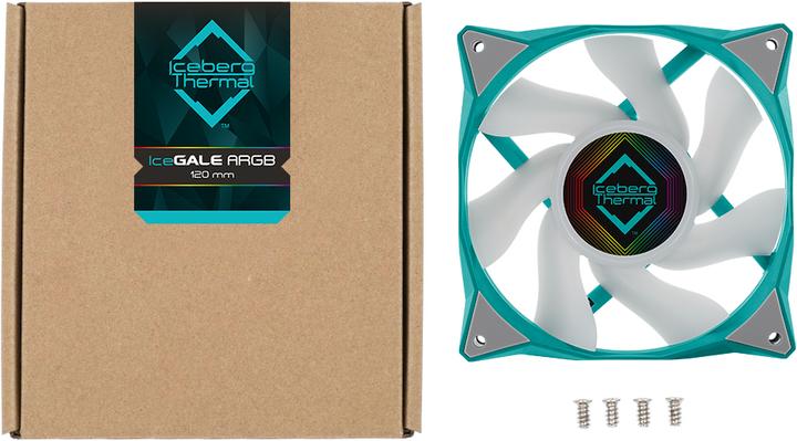 Image du produit Iceberg Thermal IceGALE ARGB Boîtier d'ordinateur Ventilateur 12 cm Turquoise 1 pièce(s) (120 mm, 1 x)
