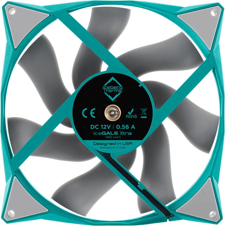 Produktbild Iceberg Thermal IceGALE Xtra Computergehäuse Ventilator 14 cm Türkis 1 Stück(e) (140 mm, 1 x)