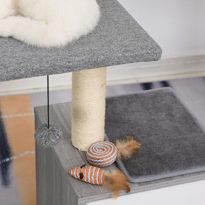 Actual product image PawHut Cat tree with cuddly den (62 cm, Grey)