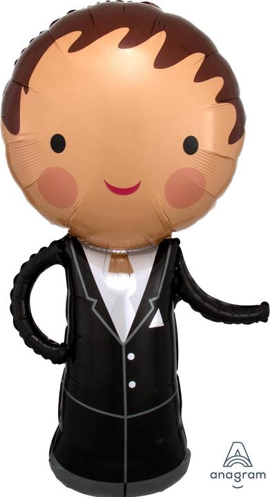 Magni 3123701 - SuperShape Ballon en plastique marié, 48 x 101 cm, Ballon, Mariage (5 x)