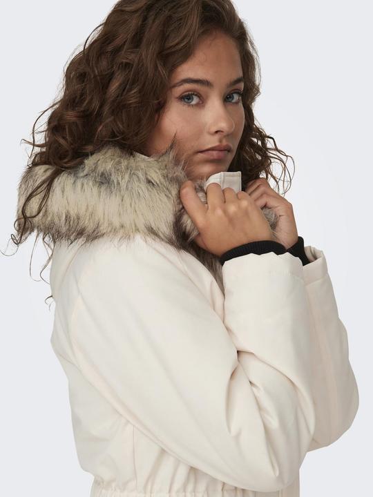 Produktbild Only Kapuze mit abnehmbarem Kunstfell-Rand Gerippte Ärmelbündchen Parka Langer Parka (XS)