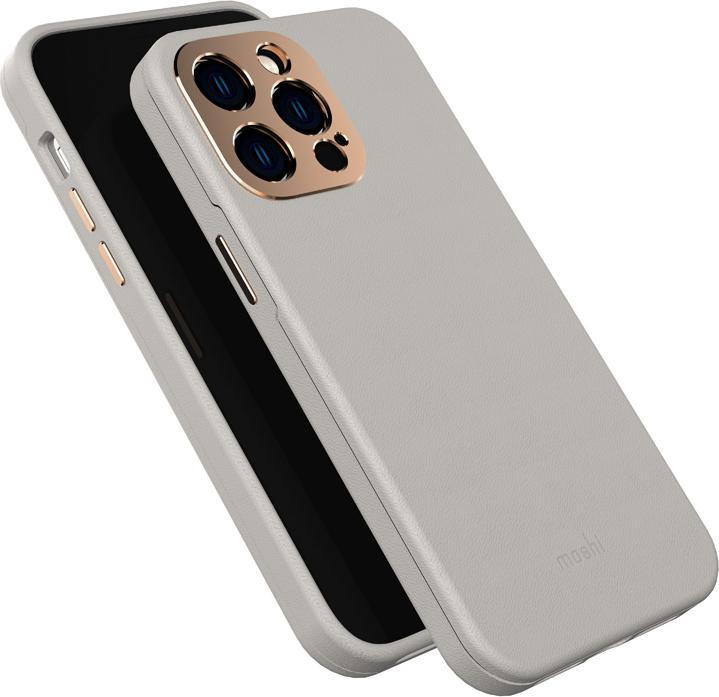 Produktbild Moshi Napa Slim MagSafe - Skórzane etui iPhone 14 Pro Max (Serene Gray) (Apple iPhone 14 Pro Max)