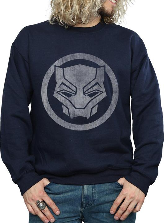 Actual product image Mens Black Panther Distressed Icon Cotton Sweatshirt (XXL)