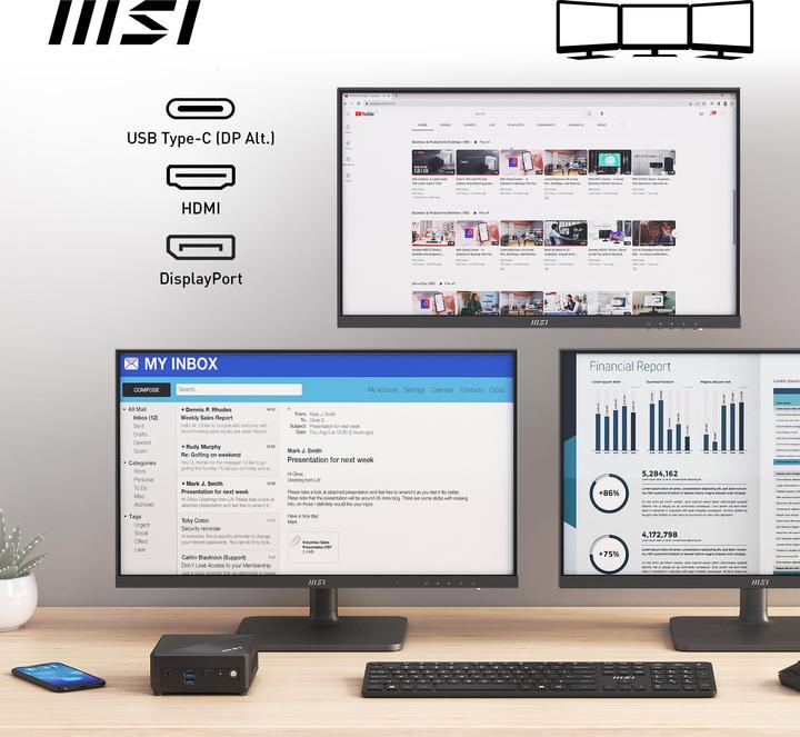Image du produit MSI Cubi N ADL-009BEU MS-B0A9 ID1/Black- (Intel N100)