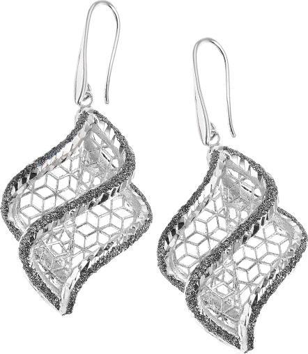 Image du produit Ottaviani Boucles d'oreilles plaquées rhodium avec diamant noir scintillant