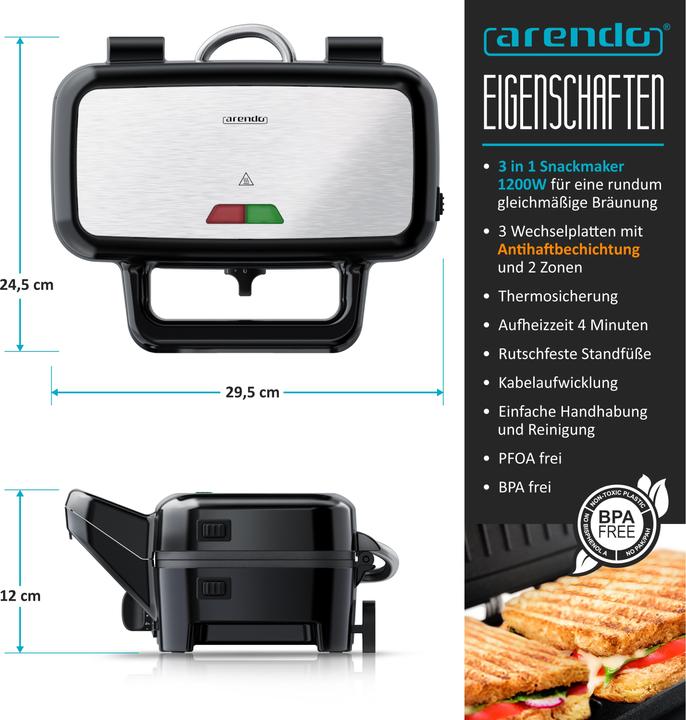 Produktbild Arendo Sandwichmaker