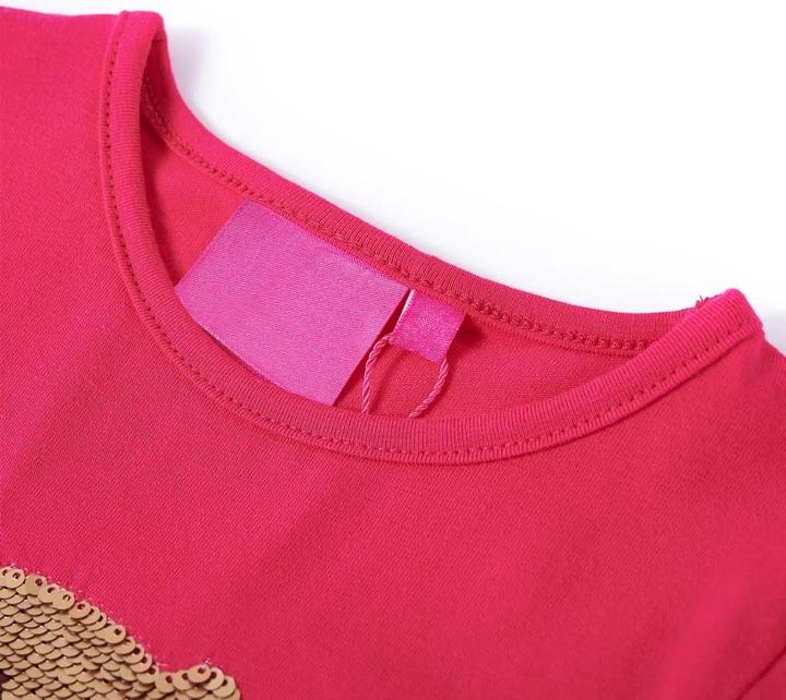 Actual product image VidaXL Children's long-sleeved shirt bright pink 116,Material: 95% cotton (116)