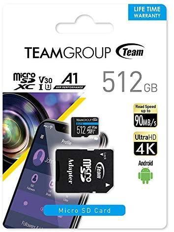 Immagine prodotto Team Electronic Team ELITE - Scheda di memoria flash (adattatore SD incluso) - 512GB - A1 / Classe video V30 / (512 GB, microSD, U3, UHS-I)