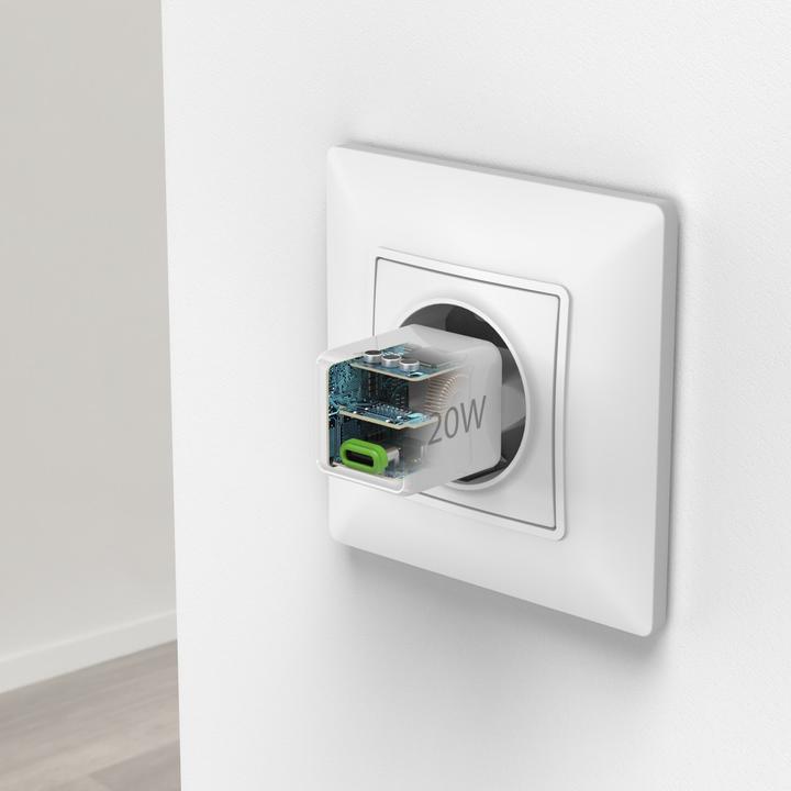 Produktbild Hama Schnellladegerät, USB-C, PD/Qualcomm®, Super-Mini-Charger, 20 W, Weiss (20 W)