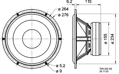 Produktbild Visaton Tieftöner TIW 250 XS, 8 Ohm