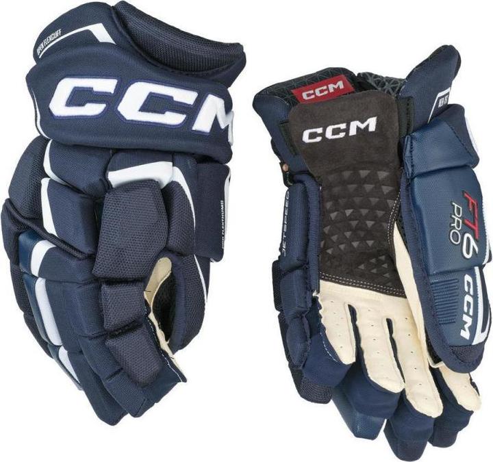 Actual product image CCM JetSpeed FT6 PRO SR hockey gloves (13"/33 cm, dark blue (navy)/white (68)) (13)