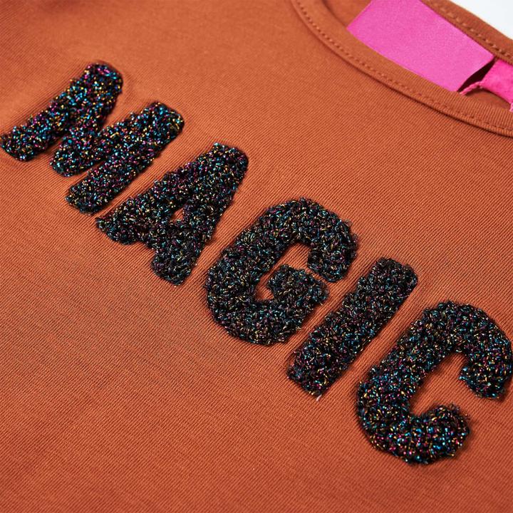 Actual product image VidaXL Children's long-sleeved shirt Cognac 104,Material: 95 % cotton. 5 (104)