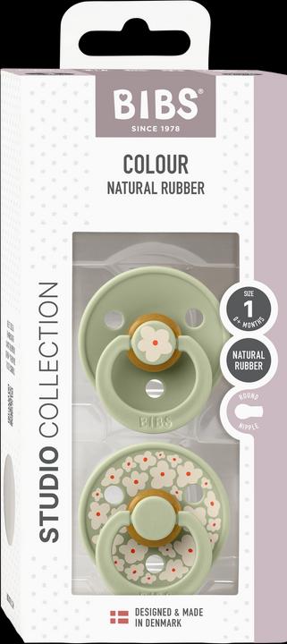 Actual product image Bibs Studio Nuggi Colour 2 PACK Latex Round 0-6m Jasmine Ivory Mix (2 x, up to 6 M.)