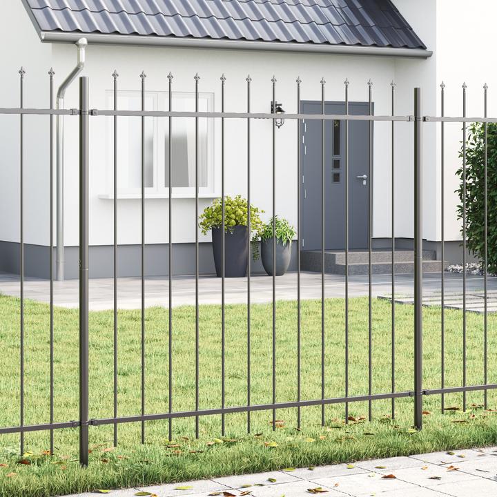 Image du produit VidaXL Clôture de jardin avec toit pointu Gris 1,7x1,5 m Acier