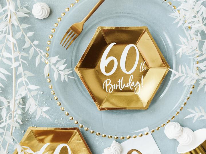 Produktbild Partydeco Teller 60 Jahre in Gold (6 x)