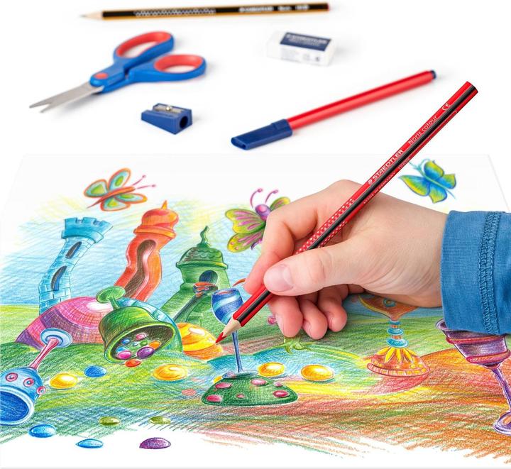 Image du produit Staedtler Set d'écriture, 19 pièces, ciseaux de bricolage inclus pour remplir une trousse d'écolier (Multicolore, 19 x)